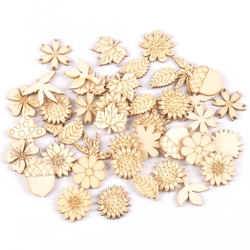 Embellishments For Scrapbooking - 30pcs 25-30mm Holz DIY Zubehör natürliche
