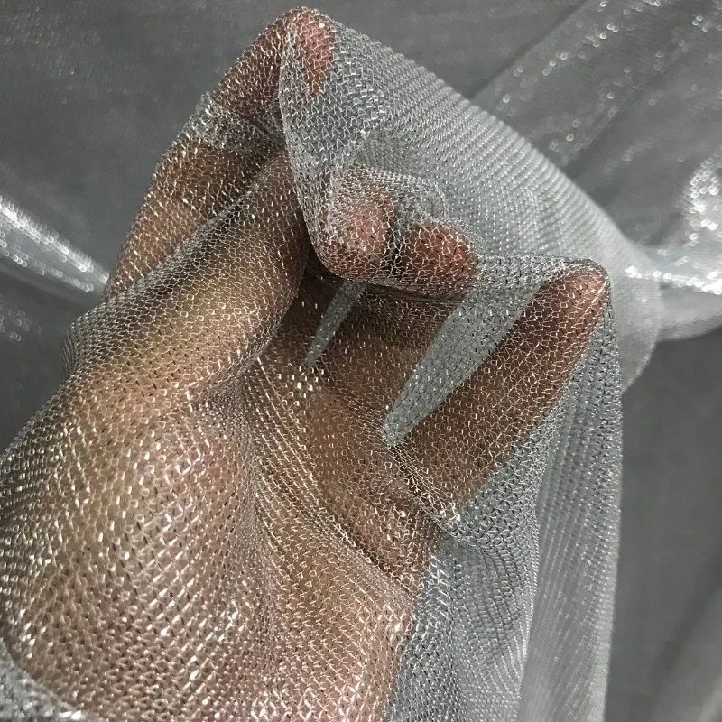 Crystal Mesh Fabric - Mesh-elastischer Stoff, glänzend, leicht, kleines Gitter,