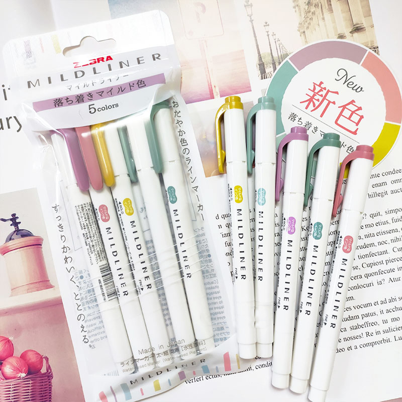 Zebra Pen Sarasa - NEUE Zebra-Mildliner-Textmarker, WKT7 doppelseitiger fluoreszierender Faserstift