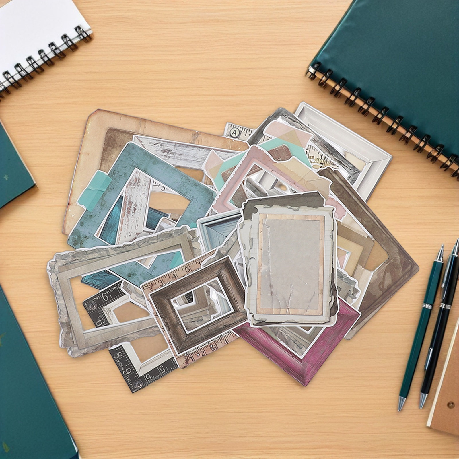 Embellishments For Scrapbooking - 35-teiliges Set Rahmenaufkleber für Scrapbooking, Vintage-Fotorahmen-Eckverzierungen,