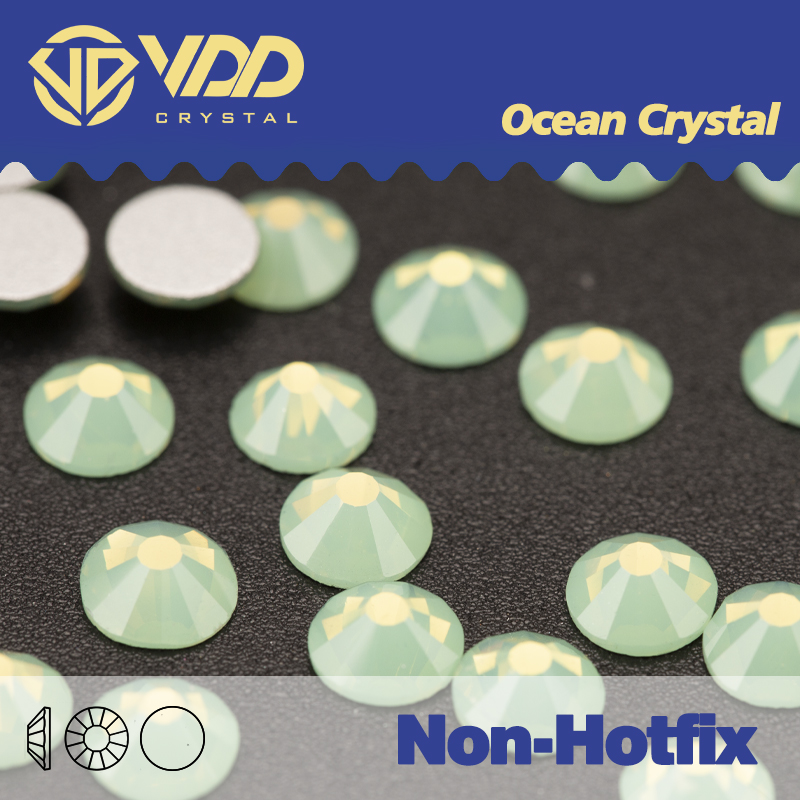 Hotfix Rhinestone Sheet - VDD 046 Grüne Opalkristalle für Nägel,
