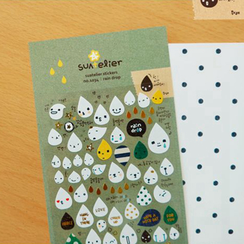 Embellishments For Scrapbooking - Korea Suatelier Regentropfen Aufkleber Nr. 1034