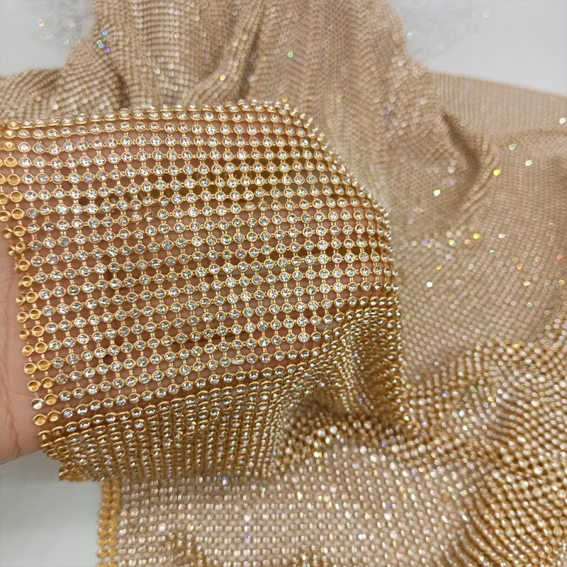 45x120cm Sparkly Gold Basis St – Crystal Mesh Fabric Bewertung und Preis