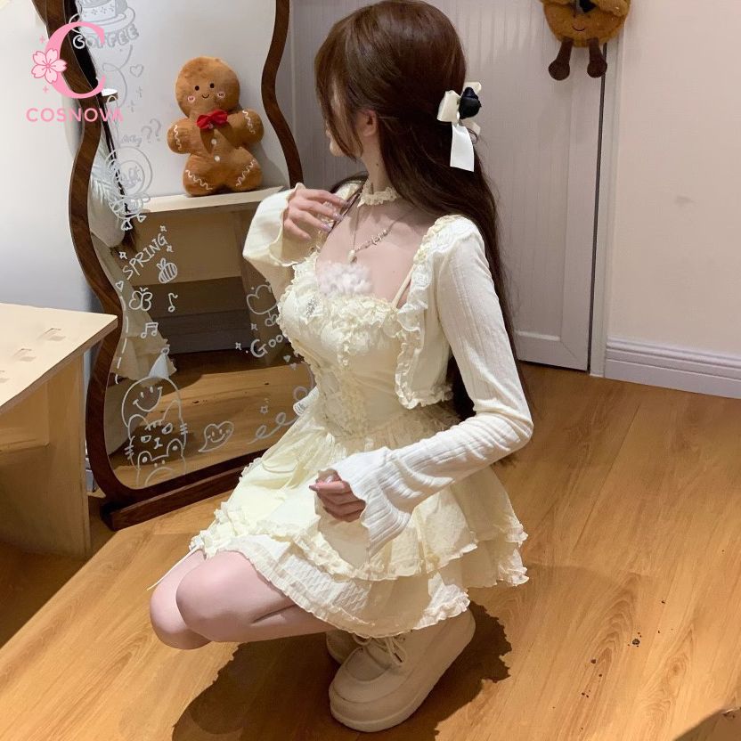 Süßes Lolita-Trägerkleid-Set f – Elastic Lace Trim Bewertung und Preis