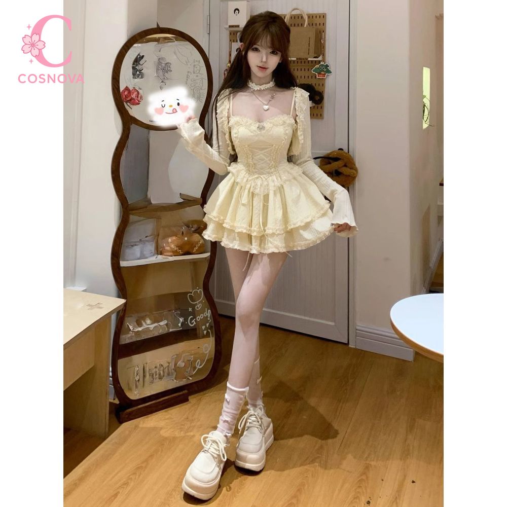 Süßes Lolita-Trägerkleid-Set f – Elastic Lace Trim Bewertung und Preis