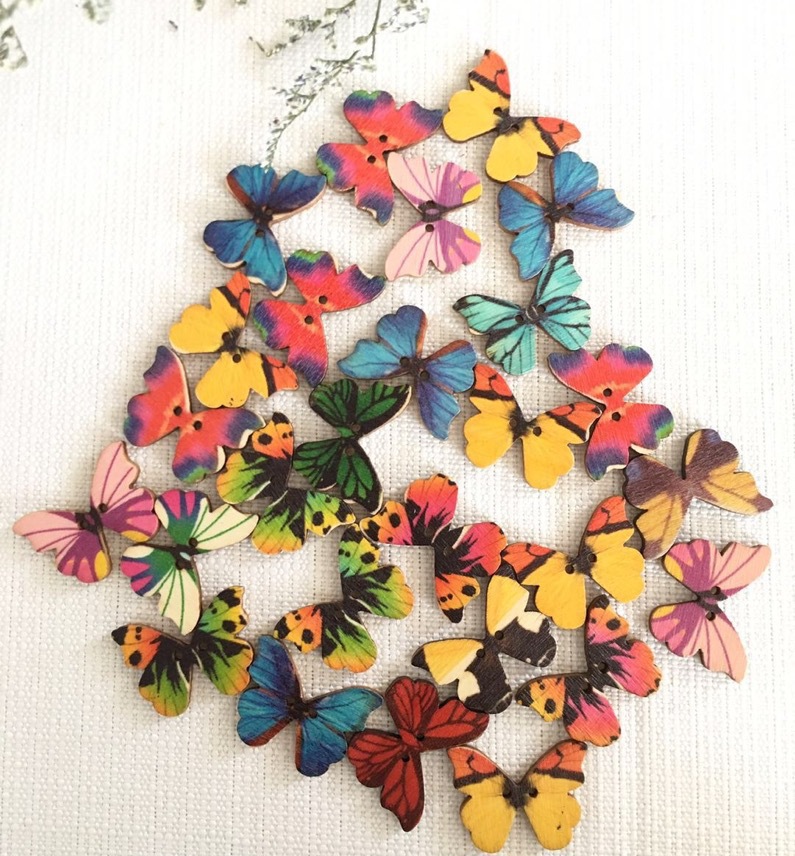 50 Stück Schmetterlings-Holzkn – Embellishments For Scrapbooking Bewertung und Preis