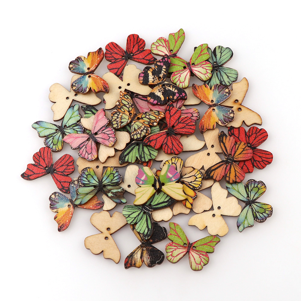 50 Stück Schmetterlings-Holzkn – Embellishments For Scrapbooking Bewertung und Preis
