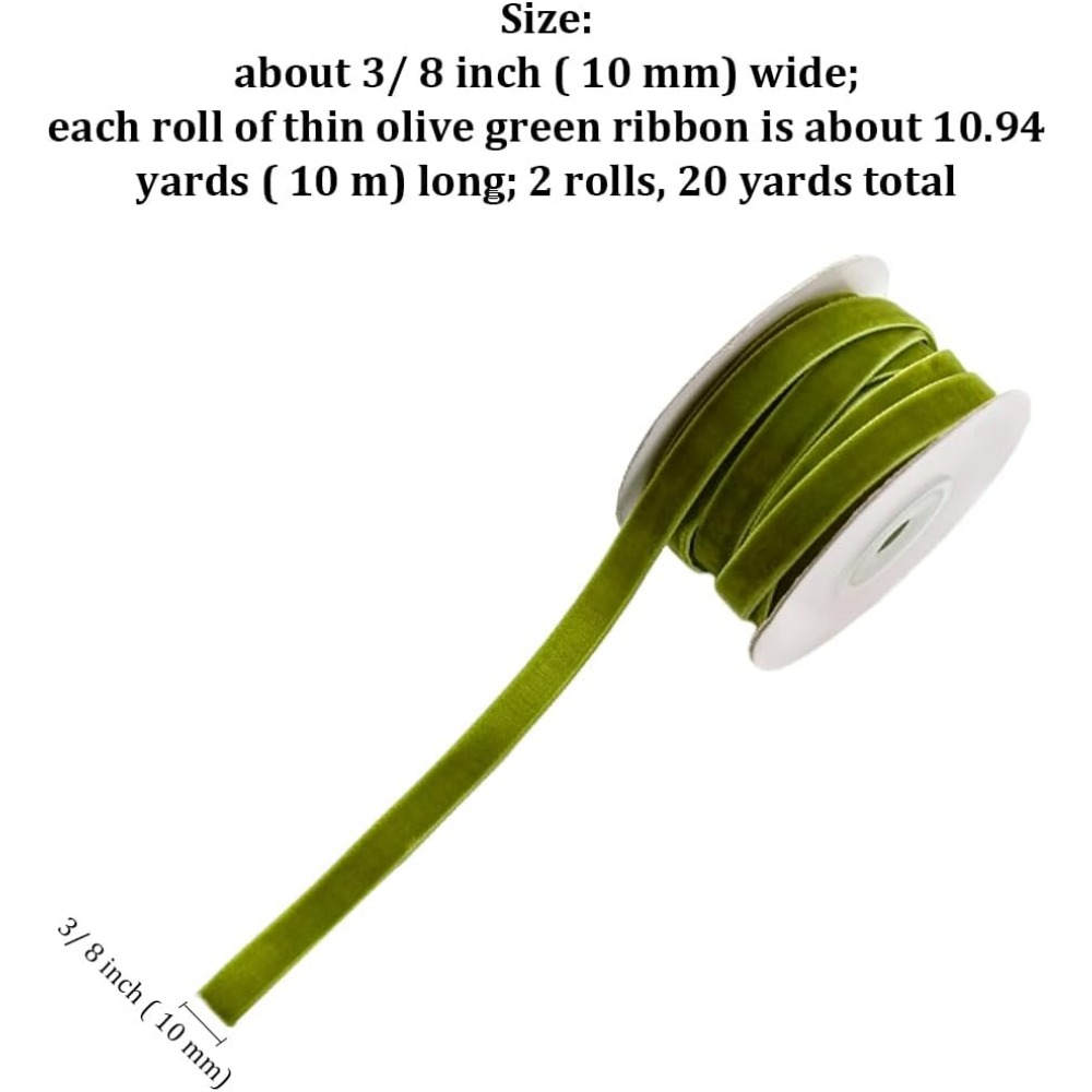 2 Rollen 21,88 Yards 3/8 Zoll  – Velvet Ribbon Roll Bewertung und Preis